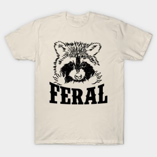 Feral raccoon shirt, funny raccoon meme, Vintage Cartoon T Shirt, Aesthetic Tee, Unisex T-Shirt